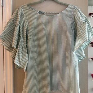 New Green Striped Blouse
